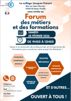 1er Forum des métiers et des formations du collège Jacques Prévert le samedi (…)
